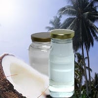 Coconut and 2 bottles of coconut oil