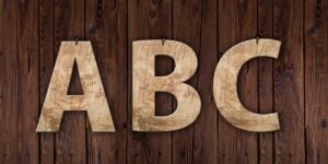 letters, abc, wood
