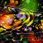 waves, gold, concentric