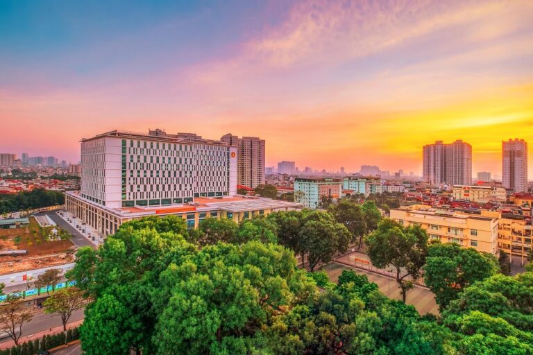 sunset, city, buildings, sundown, twilight, nature, landscape