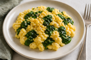 Soft Scrambled Eggs with Spinach