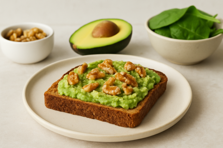 Avocado and Walnut Whole Grain Toast