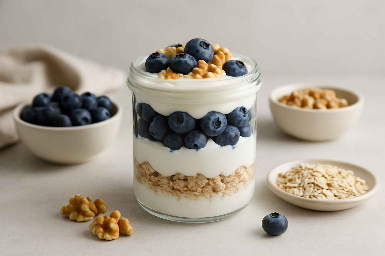 Blueberry Walnut Greek Yogurt Parfait