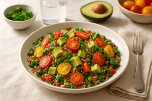 Colorful Quinoa Salad with Avocado and Tomato