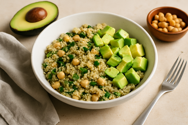Creamy Avocado & Cooked Quinoa Bowl