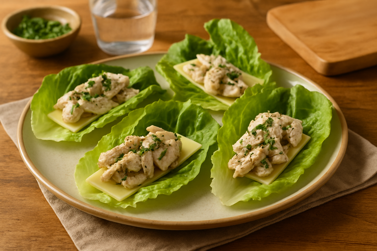 Herbed Turkey and Swiss Lettuce Wraps