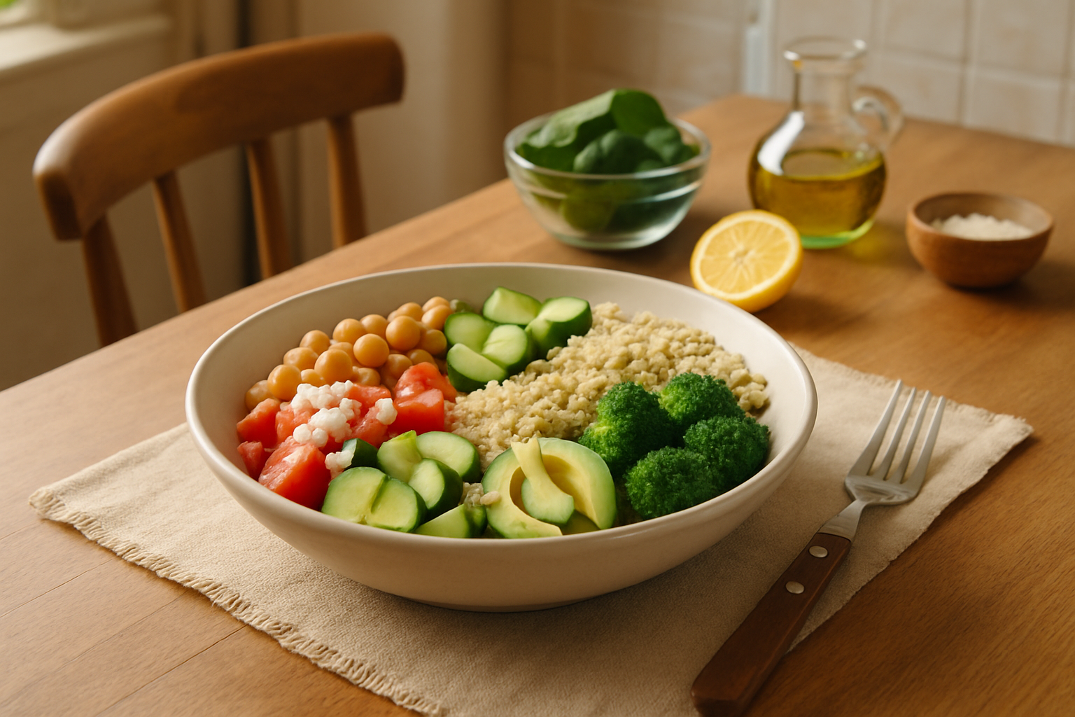 Mediterranean MIND Diet Rainbow Veggie & Quinoa Bowl