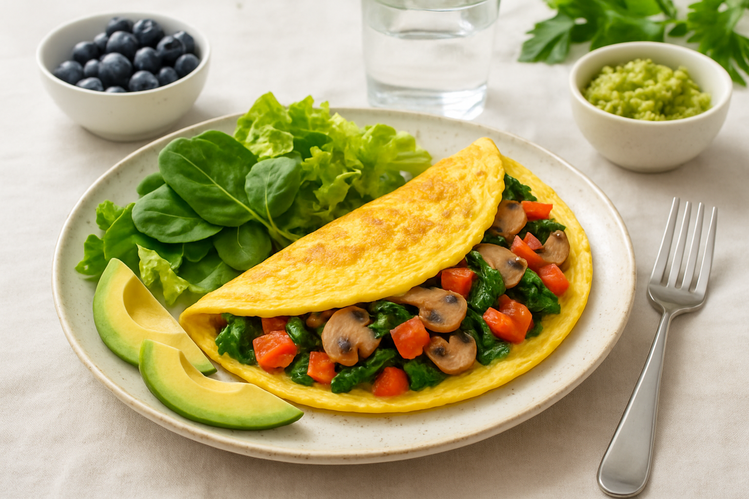 Mediterranean MIND Diet Veggie Omelette