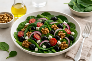 Mediterranean Walnut and Spinach Salad