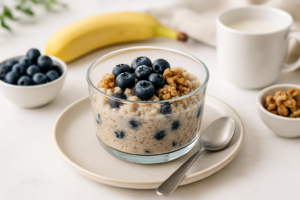 Quick Blueberry Walnut Oatmeal
