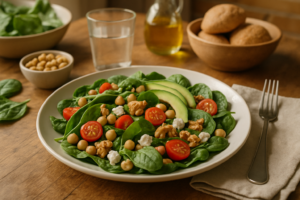 Quick Mediterranean Spinach Salad