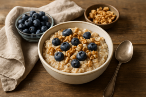 Quick Walnut and Blueberry Oatmeal