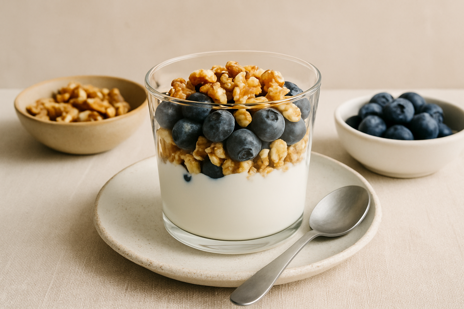 Walnut and Blueberry Yogurt Parfait